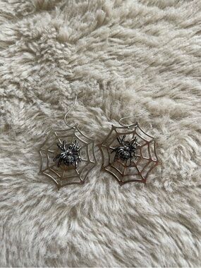 Spider Web Dangle Earrings